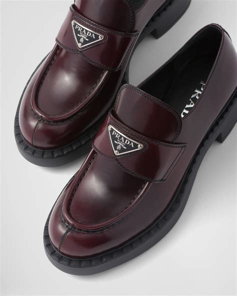 prada cordovan black|Cordovan Chocolate Brushed Leather Loafers .